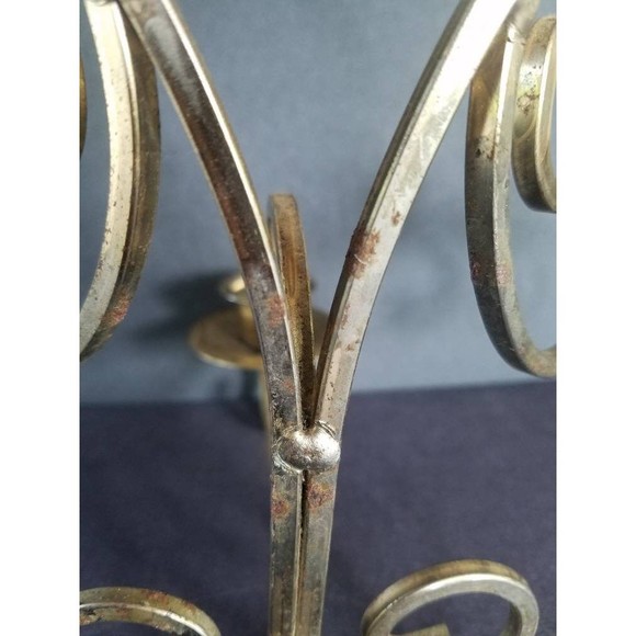 Three Arm Brass Wall Sconce - Picture 10 of 10